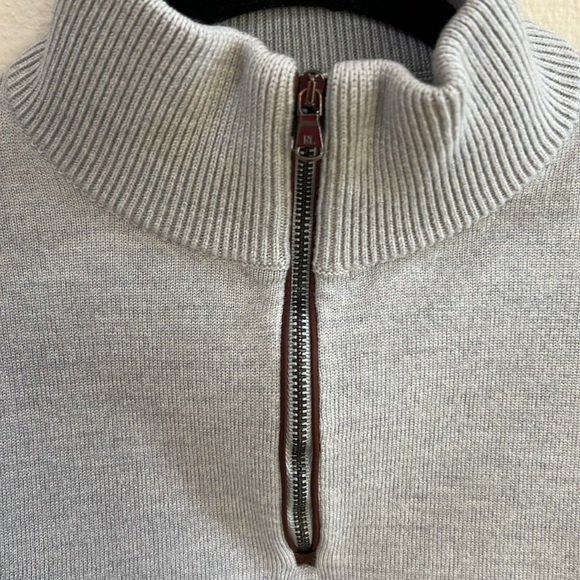 Polo Golf Ralph Lauren Merino Wool Beige Mock collard 1/4 Zip PullOver Men Large - Picture 8 of 10